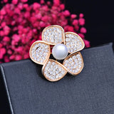 ANGELCZ Golden Flower Brooches Scarf Clip BP015