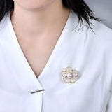 ANGELCZ Golden Flower Brooches Scarf Clip BP015