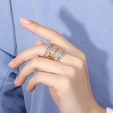 ANGELCZ Rose CZ Wedding Ring Sets Minimalist Jewelry AR007