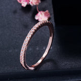 ANGELCZ Rose CZ Wedding Ring Sets Minimalist Jewelry AR007