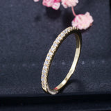 ANGELCZ Rose CZ Wedding Ring Sets Minimalist Jewelry AR007
