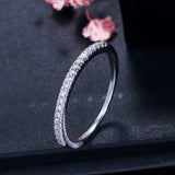 ANGELCZ Rose CZ Wedding Ring Sets Minimalist Jewelry AR007