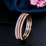 ANGELCZ Rose CZ Wedding Ring Sets Minimalist Jewelry AR007