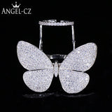 ANGELCZ Butterfly Shape Silvery Rings for Women