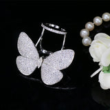 ANGELCZ Butterfly Shape Silvery Rings for Women