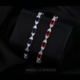 ANGELCZ Oval Dark CZ Bowknot Silver Bracelet