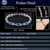 ANGELCZ Oval Dark CZ Bowknot Silver Bracelet