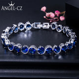 6mm Round Austrian Crystal Women Strand Bracelets Silvery Stamped AB001