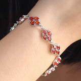 ANGELCZ Pink CZ Crystal Leaf Bracelet For Bridesmaid AB130