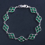ANGELCZ Pink CZ Crystal Leaf Bracelet For Bridesmaid AB130