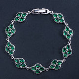 ANGELCZ Pink CZ Crystal Leaf Bracelet For Bridesmaid AB130
