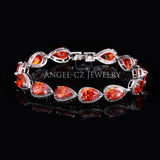 ANGELCZ Pink CZ Stone Silver Bracelet Bangle Gift AB004