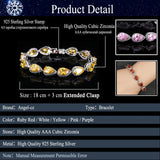 ANGELCZ Pink CZ Stone Silver Bracelet Bangle Gift AB004