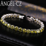 ANGELCZ Olive Green CZ Stone Bracelet Bangle AB029