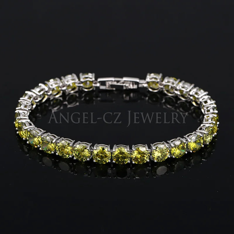 ANGELCZ Olive Green CZ Stone Bracelet Bangle AB029