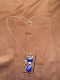 Lapis Lazuli Cat Pendant Chain Necklace
