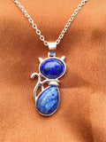 Lapis Lazuli Cat Pendant Chain Necklace