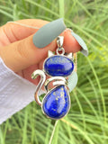 Lapis Lazuli Cat Pendant Chain Necklace