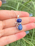 Lapis Lazuli Cat Pendant Chain Necklace