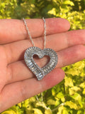 Heart Pendant Necklace Bridal Wedding CZ Stone Romantic Gift Necklace Jewelry