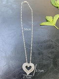 Heart Pendant Necklace Bridal Wedding CZ Stone Romantic Gift Necklace Jewelry