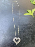 Heart Pendant Necklace Bridal Wedding CZ Stone Romantic Gift Necklace Jewelry