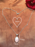 Rose Quartz Pendant Necklace Silver Color Natural Stone Jewelry