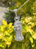 Santa Muerte Pendant Holy Death CZ Jesus Hip Hop Necklace