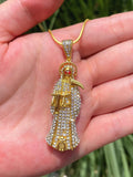 Santa Muerte Pendant Holy Death CZ Jesus Hip Hop Necklace