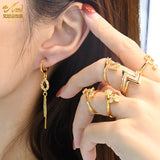 12pcs Long Tassel Hoop Earrings Women Water Droplet Shape Dangle Earring