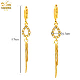 12pcs Long Tassel Hoop Earrings Women Water Droplet Shape Dangle Earring