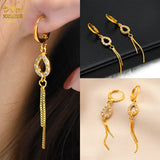 12pcs Long Tassel Hoop Earrings Women Water Droplet Shape Dangle Earring