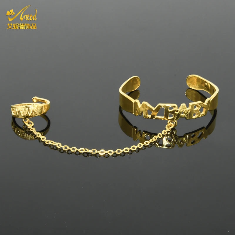 24K Plated Baby Bracelet Bangles Copper Kids Cuff Infant Adjustable