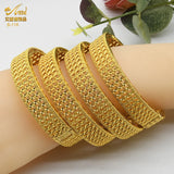 2Pcs Plated Bangles Bracelet Banquet Wedding Party African Arabic Bangle