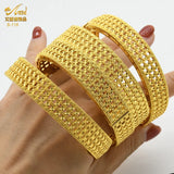 2Pcs Plated Bangles Bracelet Banquet Wedding Party African Arabic Bangle