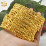 2Pcs Plated Bangles Bracelet Banquet Wedding Party African Arabic Bangle