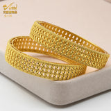 2Pcs Plated Bangles Bracelet Banquet Wedding Party African Arabic Bangle