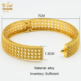 2Pcs Plated Bangles Bracelet Banquet Wedding Party African Arabic Bangle
