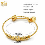 2pcs Dubai Bangle for Girls/Baby/Kids Charm Bracelet Bells Heart