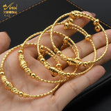 2pcs Dubai Bangle for Girls/Baby/Kids Charm Bracelet Bells Heart