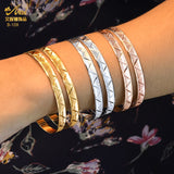 4PCS Dubai Bracelets for Women Indian Plated Copper Bangles