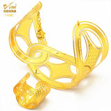 Adjustable Dubai Bangle With Ring For Women African Bijoux Bracelet