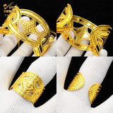 Adjustable Dubai Bangle With Ring For Women African Bijoux Bracelet