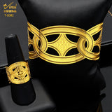 Adjustable Dubai Bangle With Ring For Women African Bijoux Bracelet