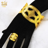 Adjustable Dubai Bangle With Ring For Women African Bijoux Bracelet