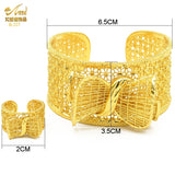 African Bangle With Ring For Women Nigerian Bride Wedding Jewellery
