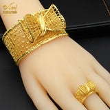 African Bangle With Ring For Women Nigerian Bride Wedding Jewellery