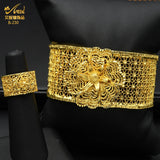African Bangle With Ring For Women Nigerian Bride Wedding Jewellery