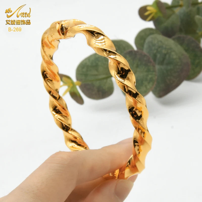 African 24k Plated Bangle Women Charm Copper Bangles