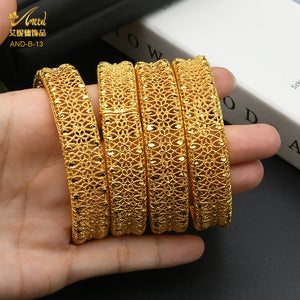 African Bangle Dubai Jewelry 24K Plated Bling Mom Gift